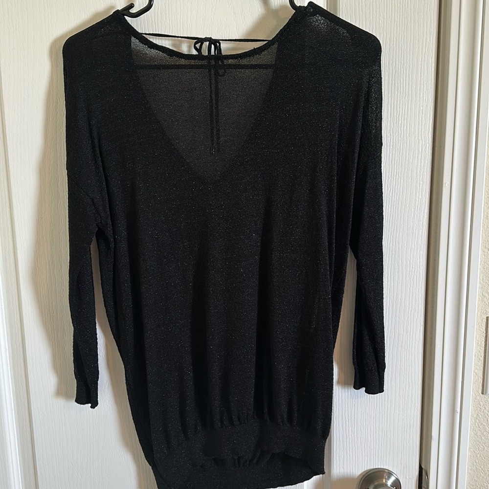 Shiny Black blouse.